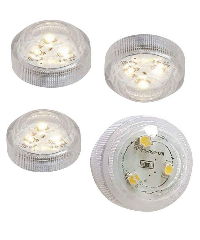 Fachhandel Plus LED-Kerze »4er Set Teelichter mit je 3 SMD-LEDs Batteriebetrieb wasserdicht« (Set, 4-tlg)