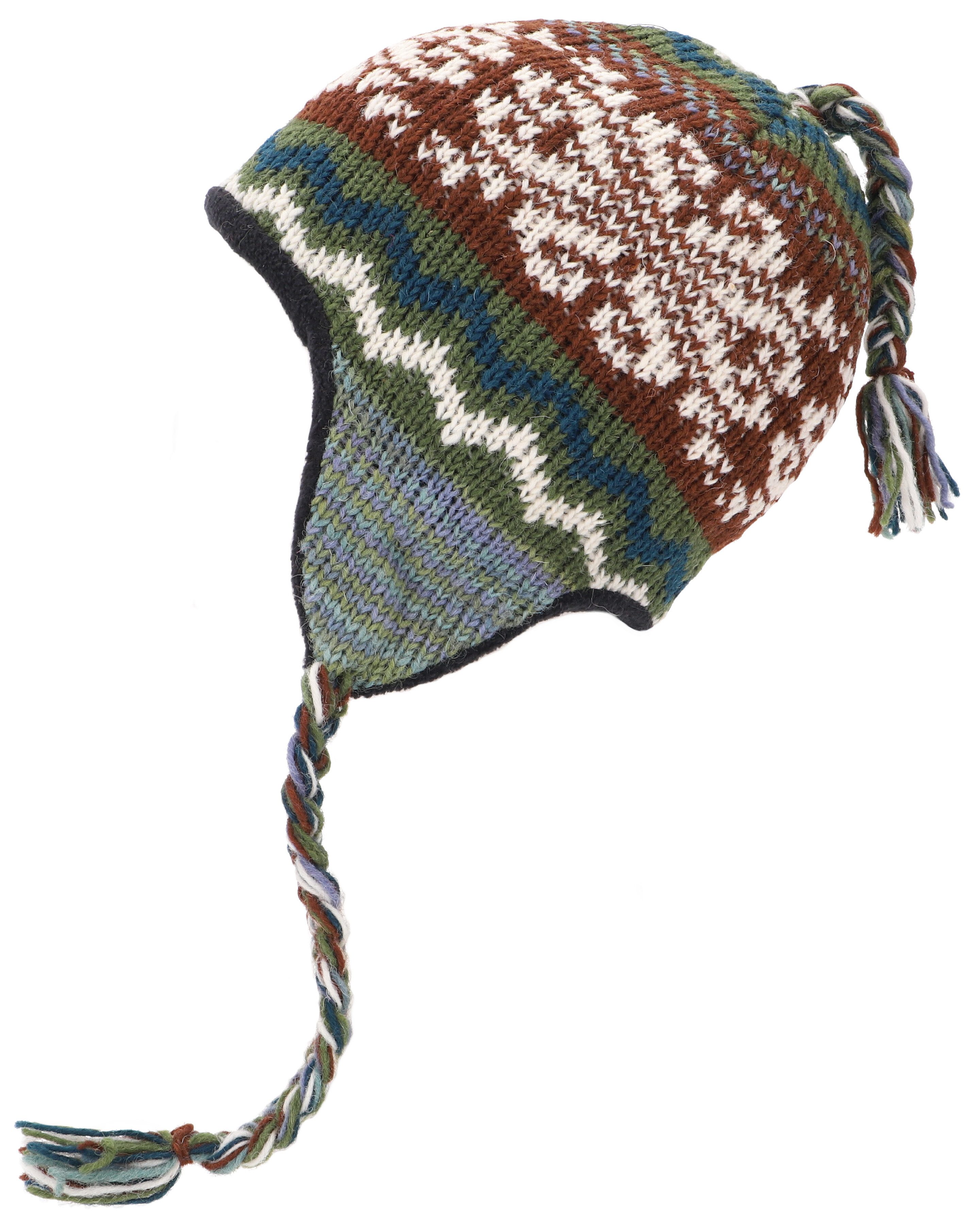 Guru-Shop Strickmütze Wollmütze mit Ohrenklappen, Norwegermütze,.. günstig online kaufen