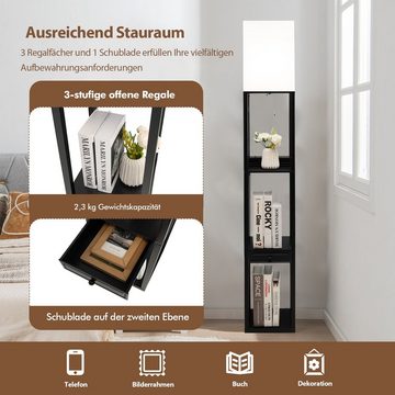 COSTWAY Stehlampe, LED wechselbar, mit 3-Ebenen und USB-Anschluss