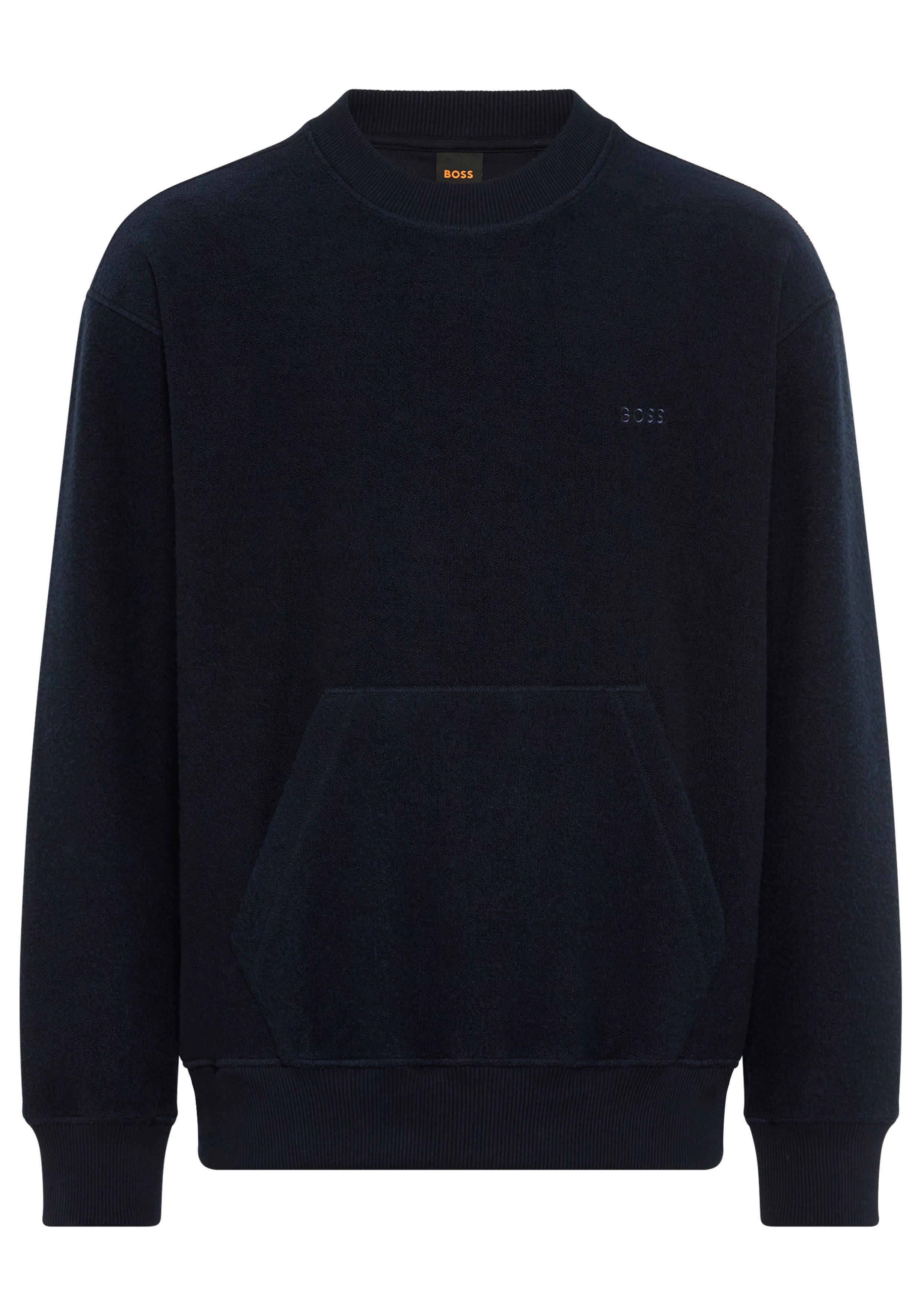 BOSS ORANGE Sweatshirt Rundhalsausschnitt, Regular Fit, Kängurutasche