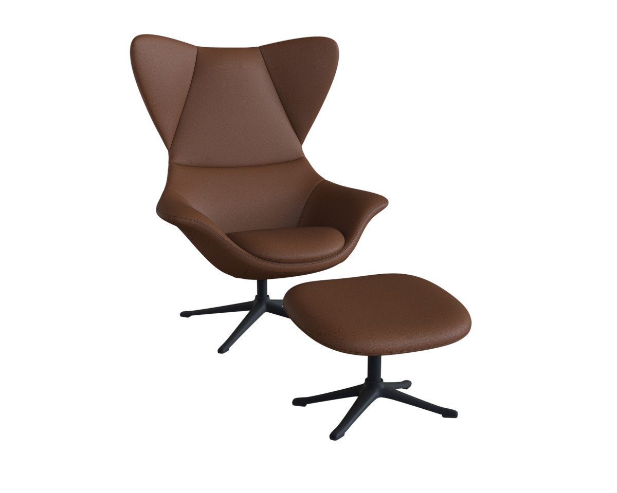 FLEXLUX Ohrensessel Stilo Relaxsessel, TV-Sessel, Solitär, Stil-Ikone, drehbar, Fuß schwarz
