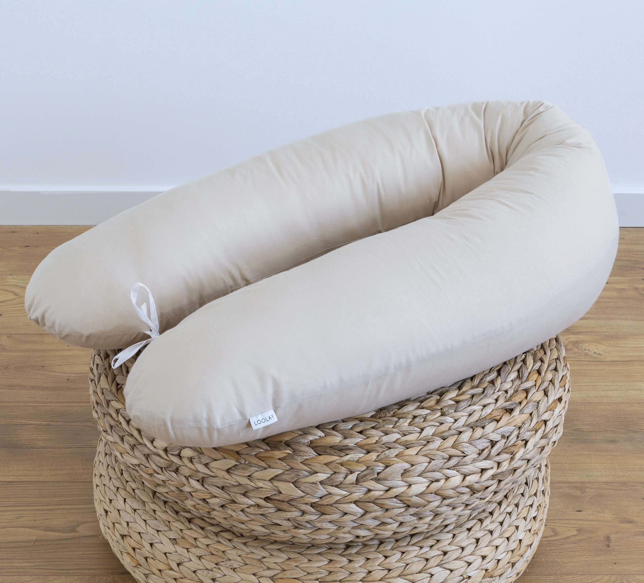 Loolay Stillkissen Baumwolle M/L o L/XL Schwangerschaftskissen Seitenschläferkissen Bezug, WEICH Füllung + 100% BIO-Baumwolle Kissenbezug, 170 oder 190 cm Still – Bild 3 von 5