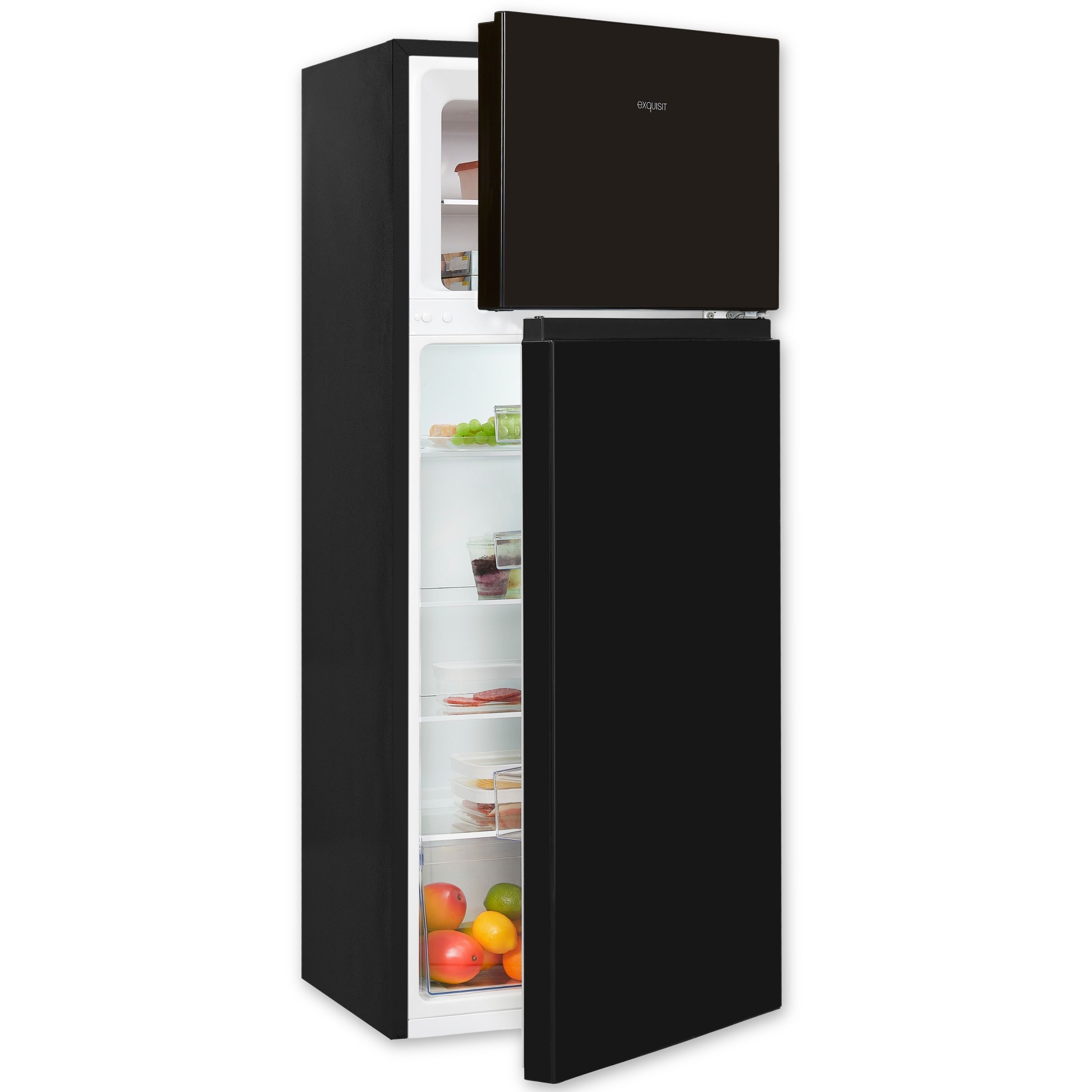 exquisit Kühl-/Gefrierkombination KGC5270-45-010E, 143.5 cm hoch, 55 cm breit, 4-Sterne-Gefrieren, Türanschlag wechselbar, LED-Innenbeleuchtung