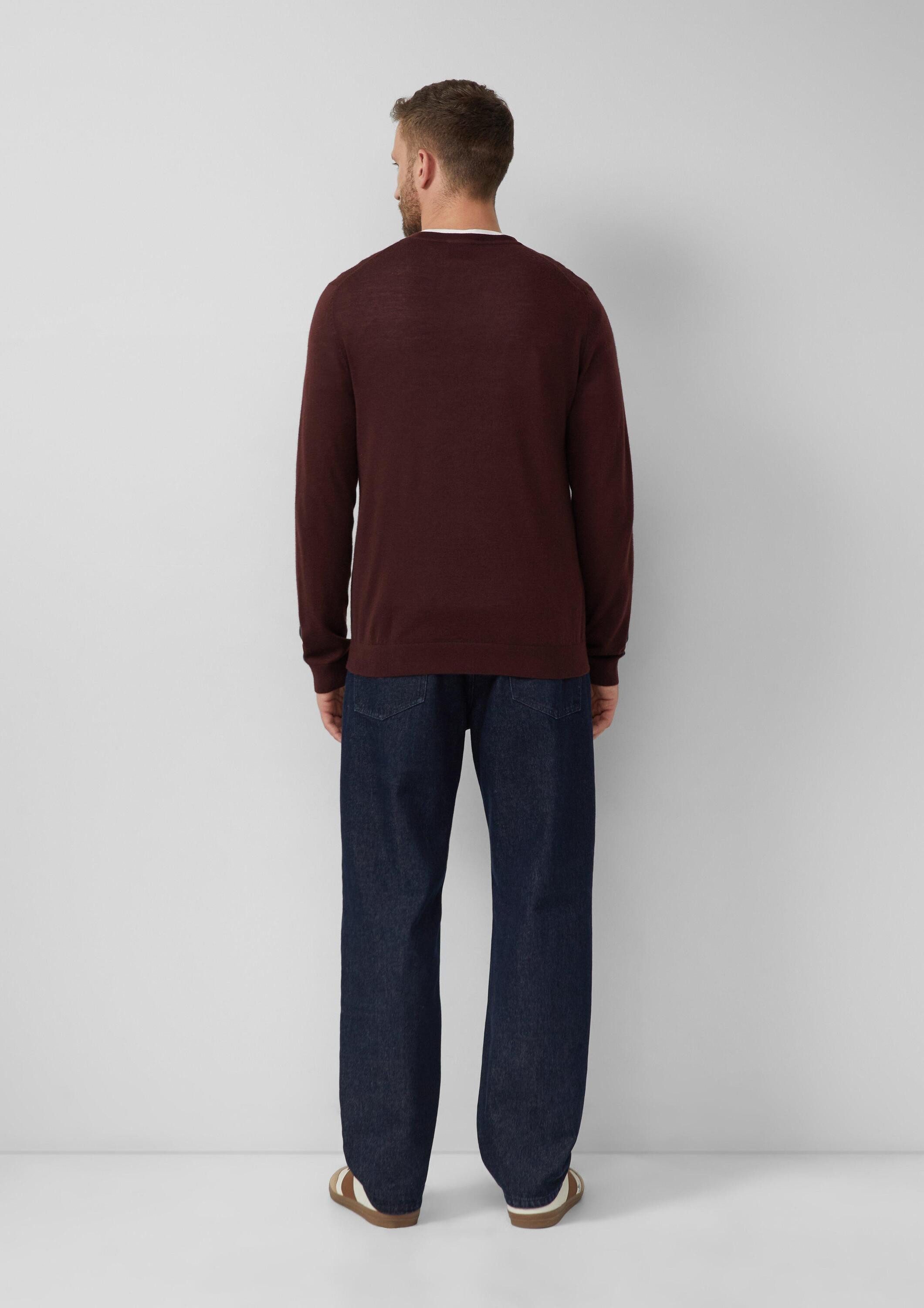 s.Oliver Longpullover Strickpullover Strickpullover aus reiner Merinowolle