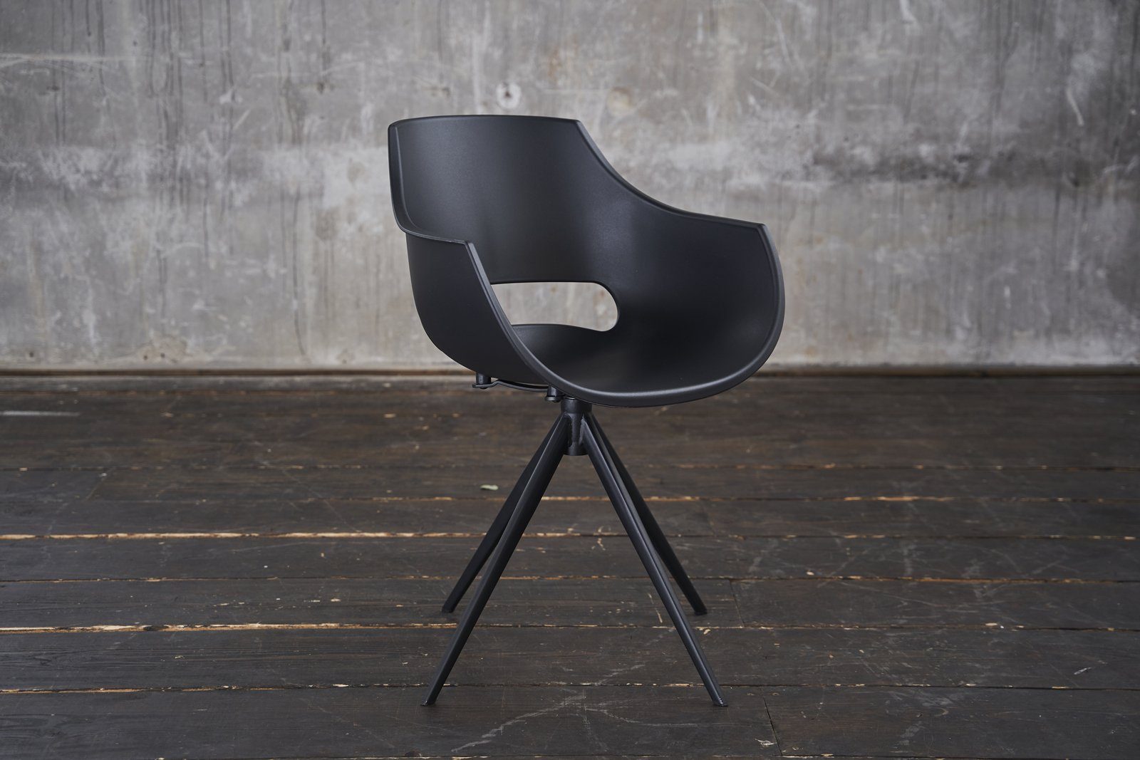 KAWOLA Esszimmerstuhl ZAJA, Stuhl Kunststoff drehbar versch. Farben schwarz | Stühle