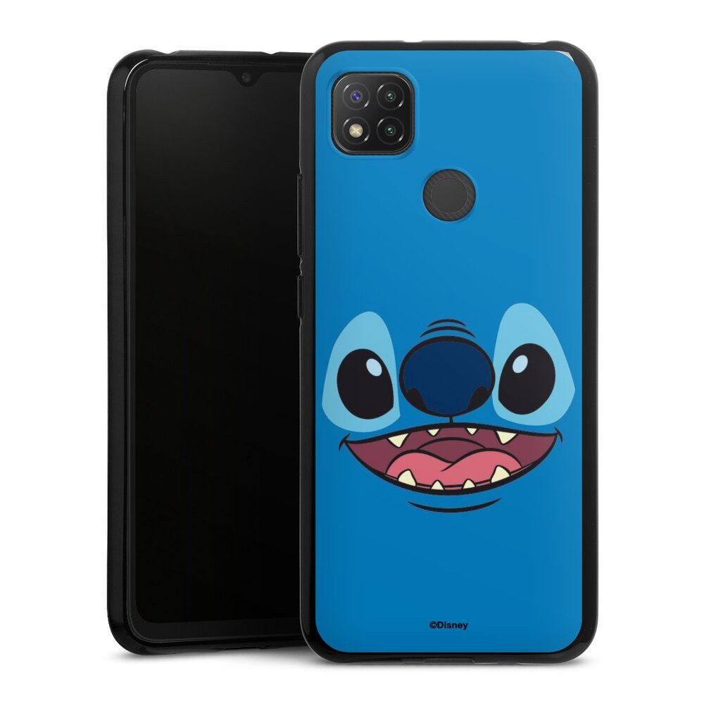 DeinDesign Handyhülle Lilo & Stitch Disney Offizielles Lizenzprodukt Stitch Closeup, Xiaomi Redmi 9C Silikon Hülle Bumper Case Handy Schutzhülle