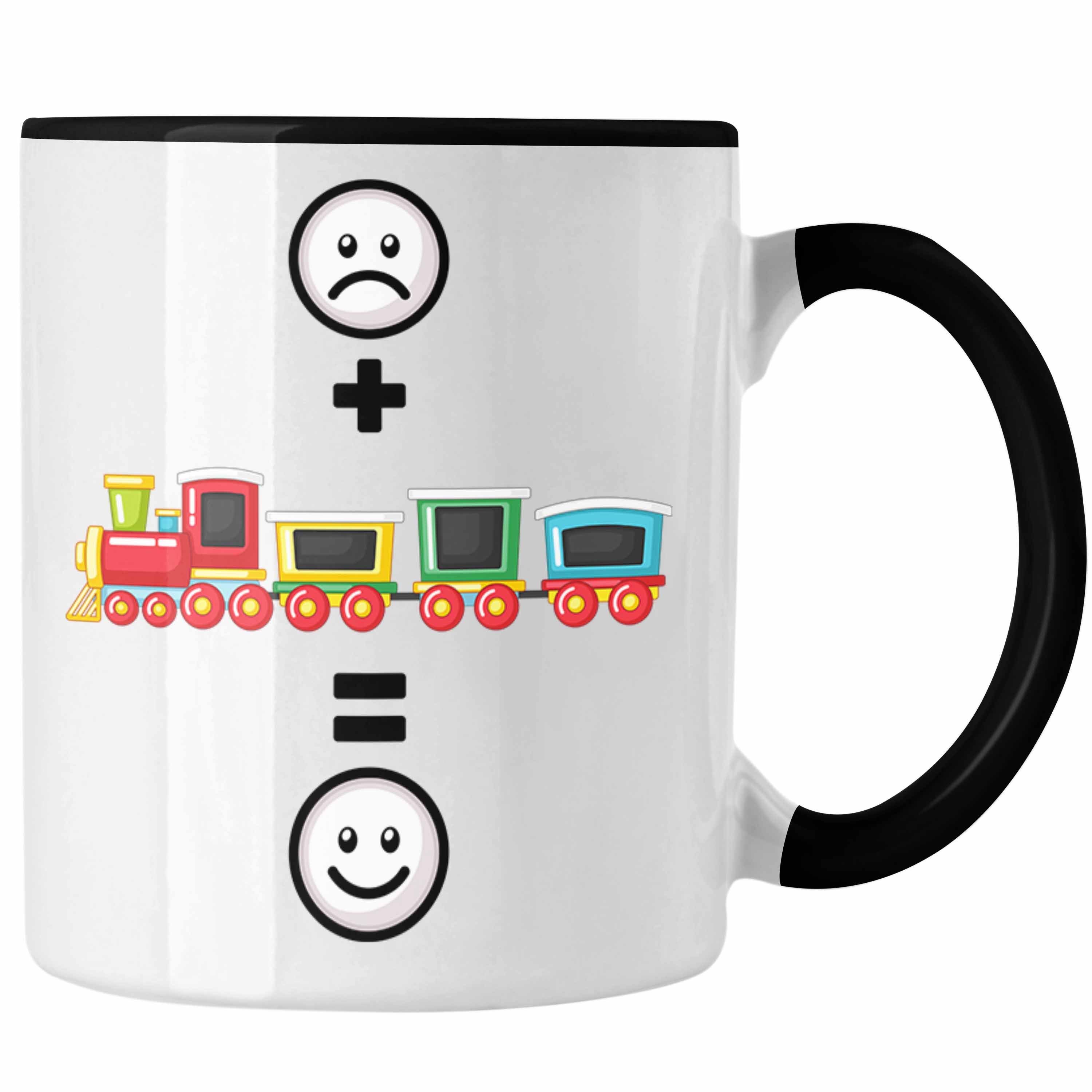 Trendation Tasse Eisenbahn Tasse Geschenk für Eisenbahner Modelleisenbahn :(Eisenba Schwarz