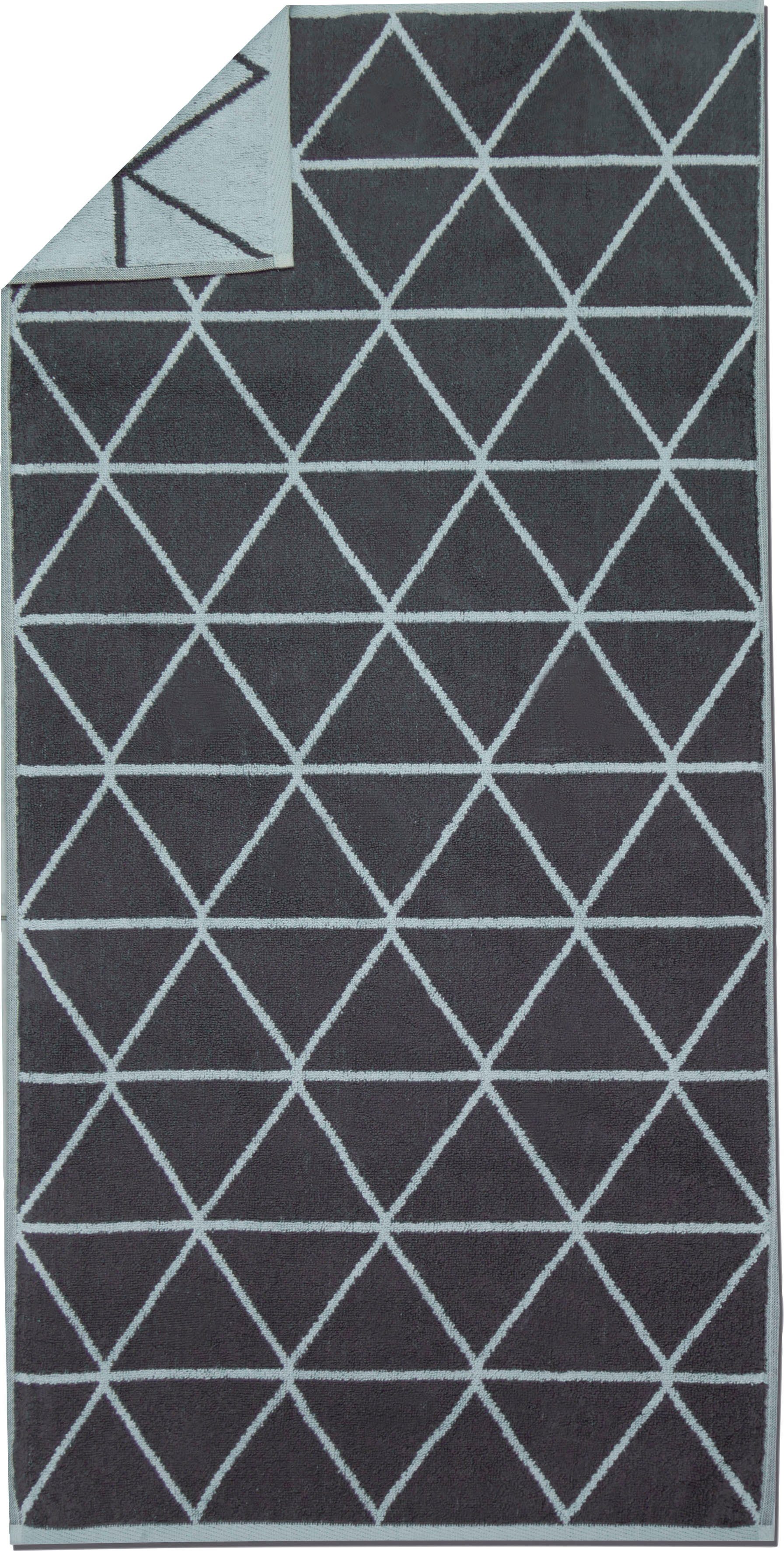 Handtücher skandinavischem Design Collection (2-St), Triangle Home Jacquard-Zwirnfrottier freundin mit Graphics, anthrazit Freundin