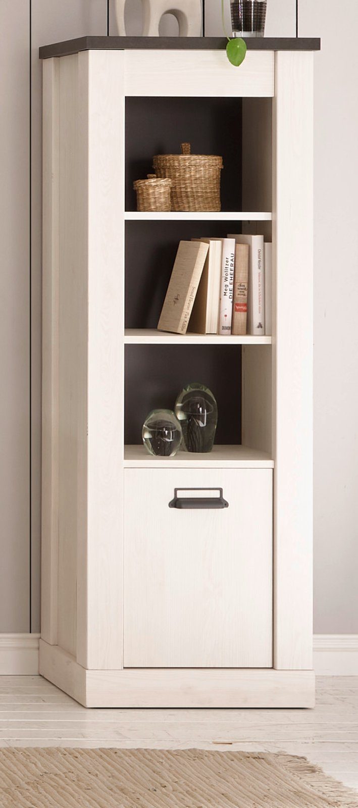 Furn.Design Aktenregal Stove, Regalschrank in Pinie weiß Landhaus, mit Soft-Close