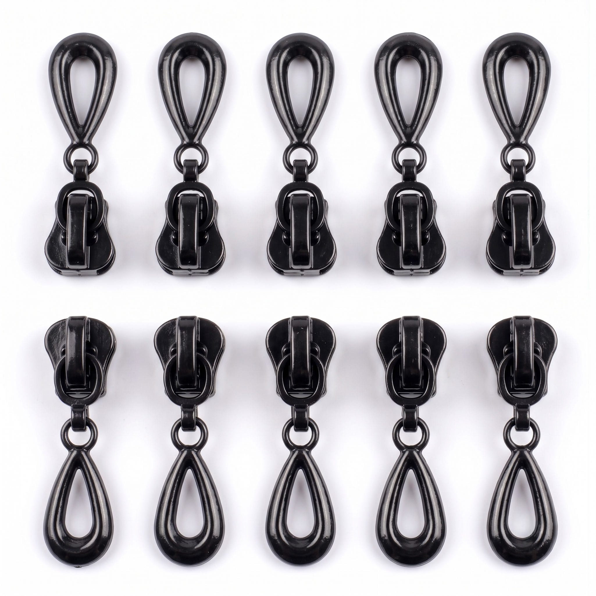 maDDma Reißverschluss 10 Reißverschluss Zipper 5mm Tropfenform, schwarz