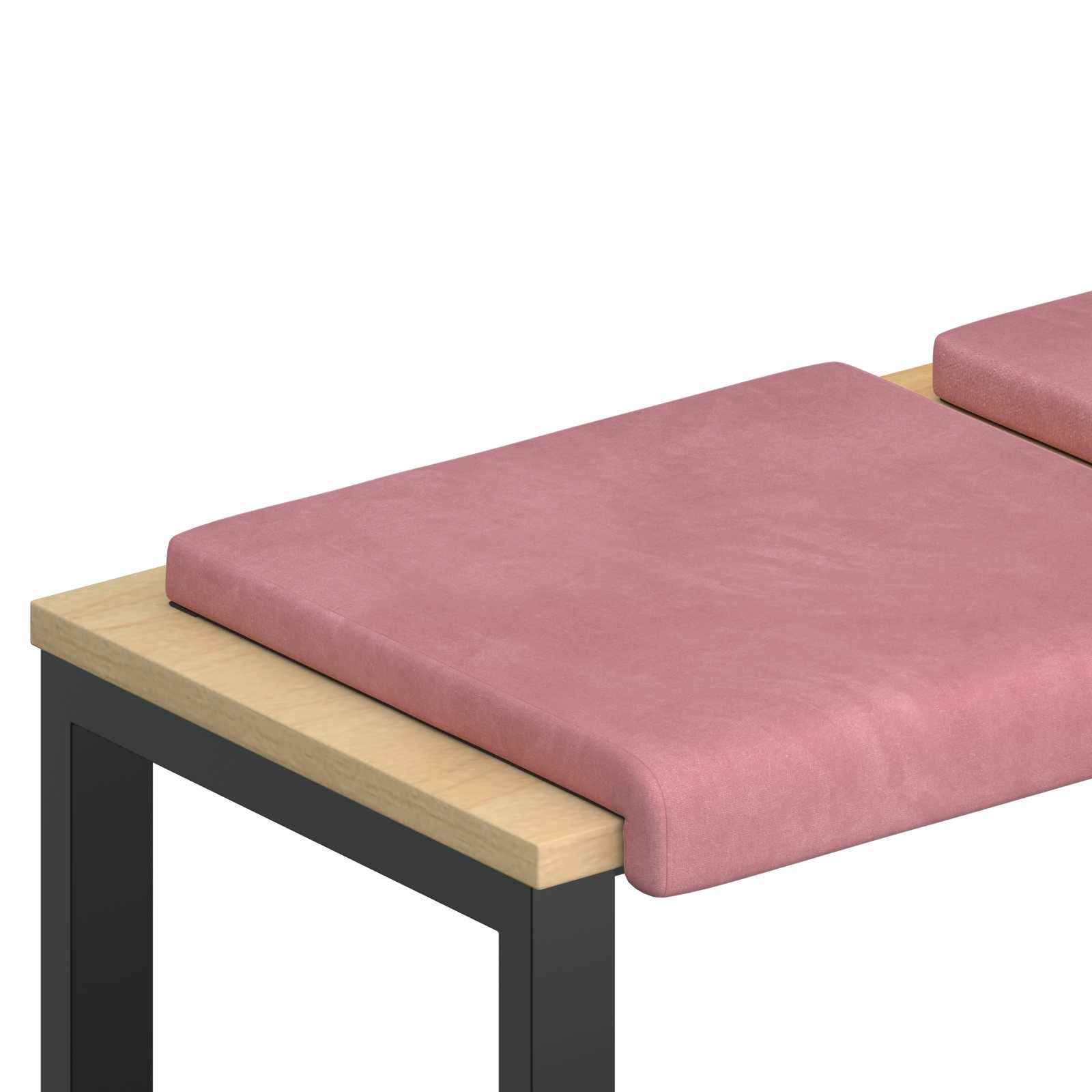vidaXL Sitzauflage Bankkissen 2 stk. Samt Rosa Tiefe 35 cm, (2 St)