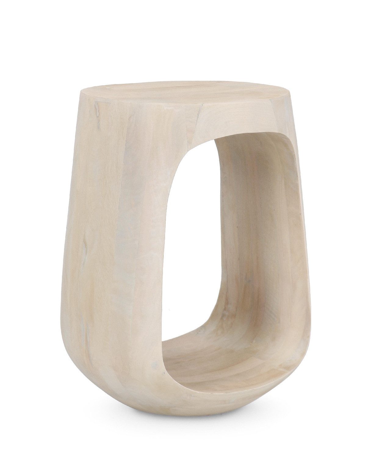 Feeling4Home Beistelltisch Lopez Ø33 cm aus Mangoholz, rund, natur, Scandi-Design