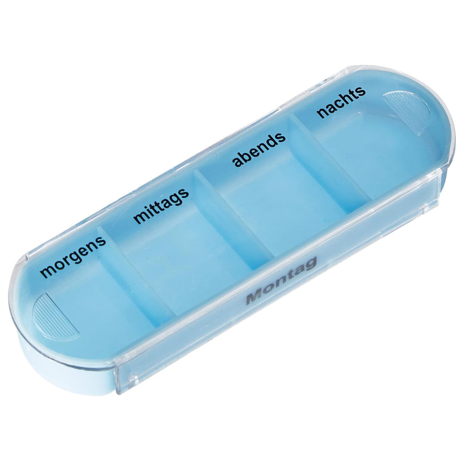 VABIONO Pillendose Wochendosierer Tablettenbox Medikamentenbox Pillenbox 4Fächer/Tag (Deutsche Marke, 1 St., Auf Ihren Bedarf abgestimmte Menge), kostenloser Versand