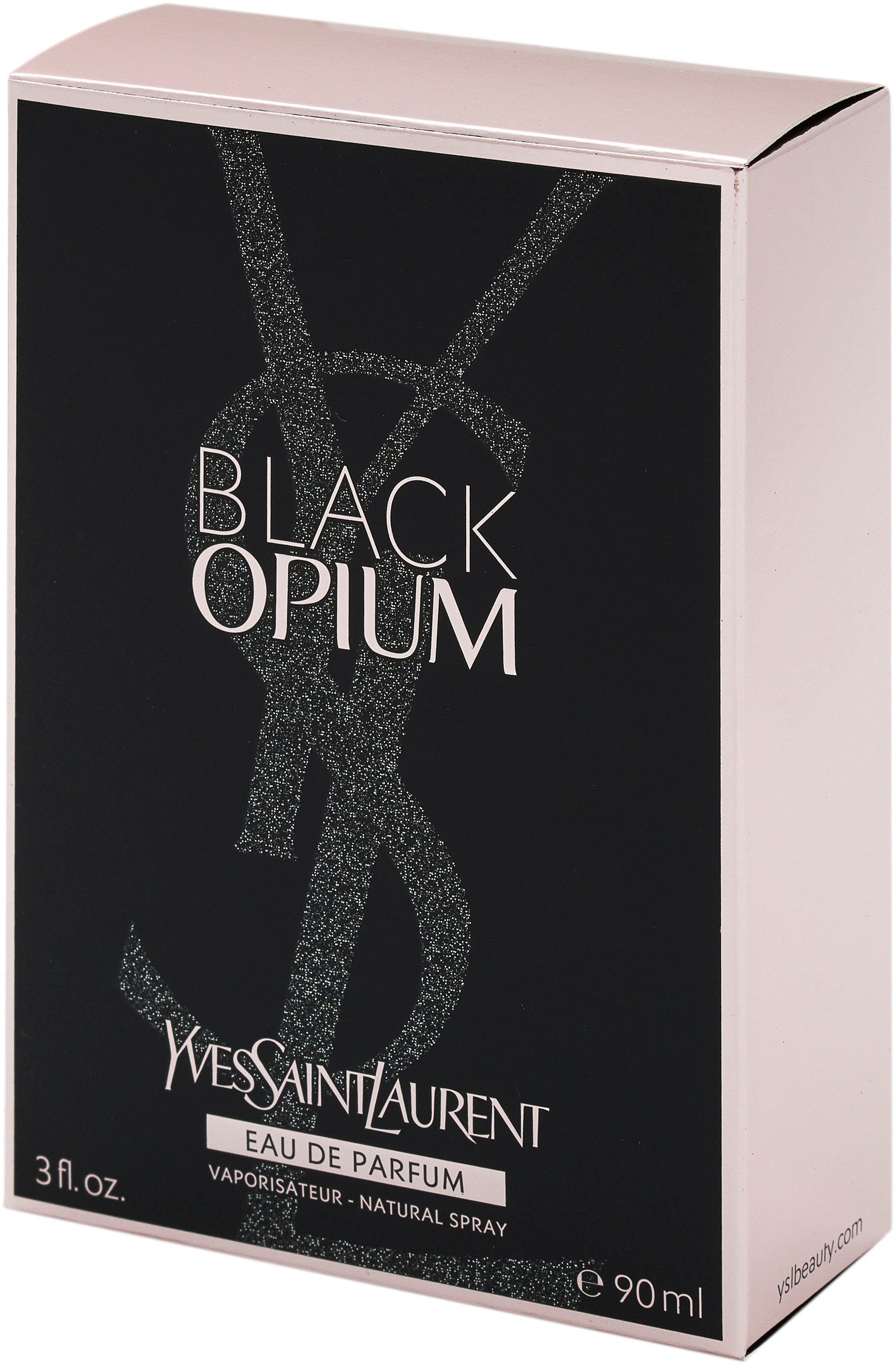 YVES SAINT LAURENT Eau de Parfum BLACK OPIUM FOR HER EDP, mit fruchtig-aromatischem Auftakt