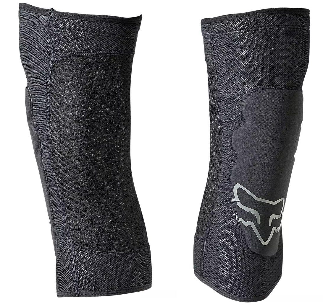 schwarz Fox Knieschoner Fox Logo Enduro Protektoren-Set S Knee grau Sleeve /