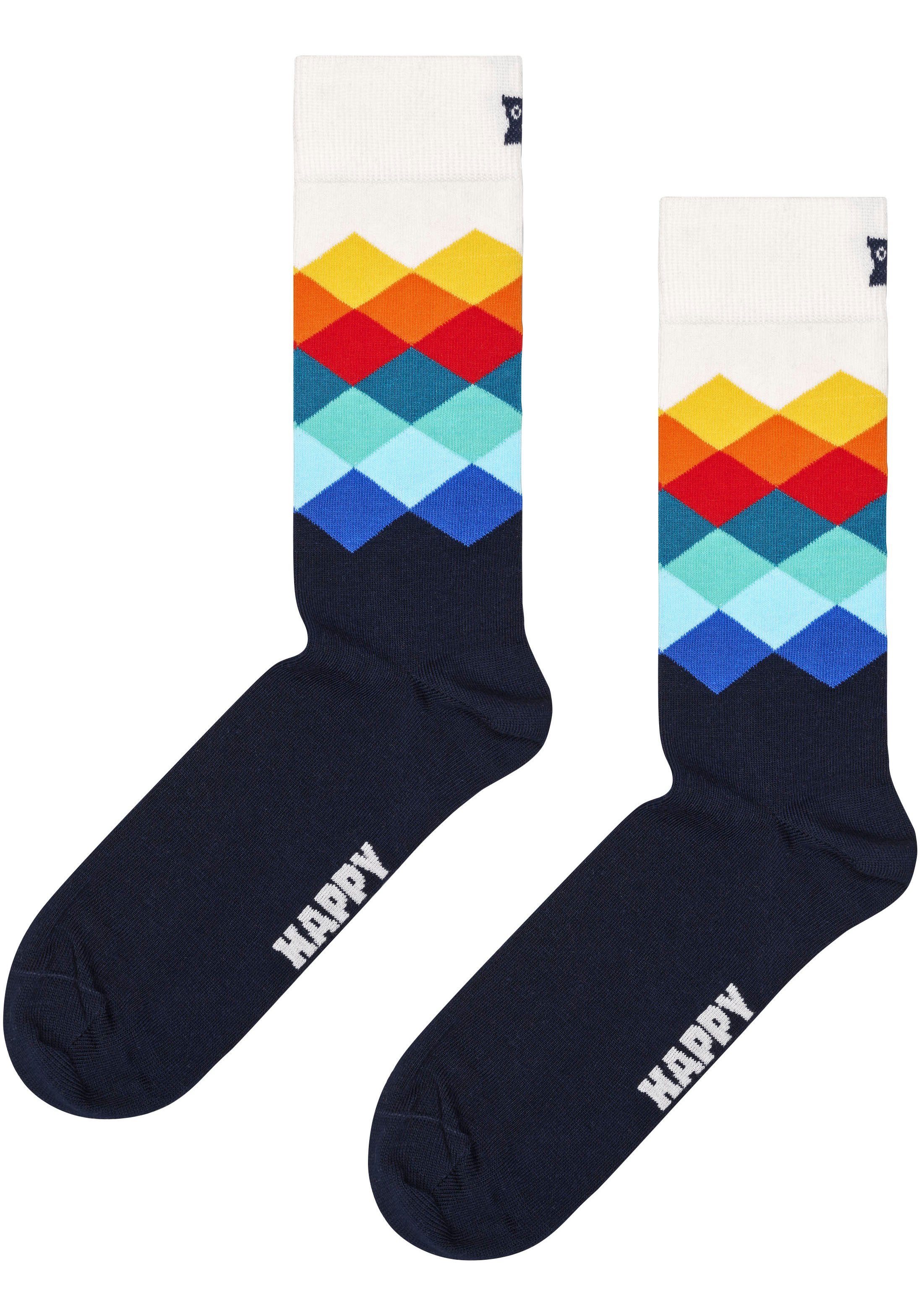 Socks & & Strip Big Socken Happy Diamond Faded Dot Socks (3-Paar)