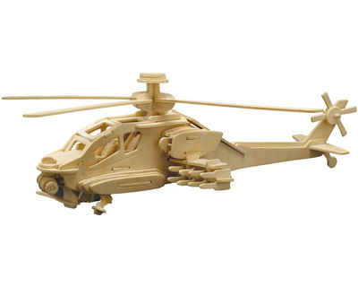 Pebaro Holzbaukasten »Apache Hubschrauber 3D Kinder Holz Steckbausatz«
