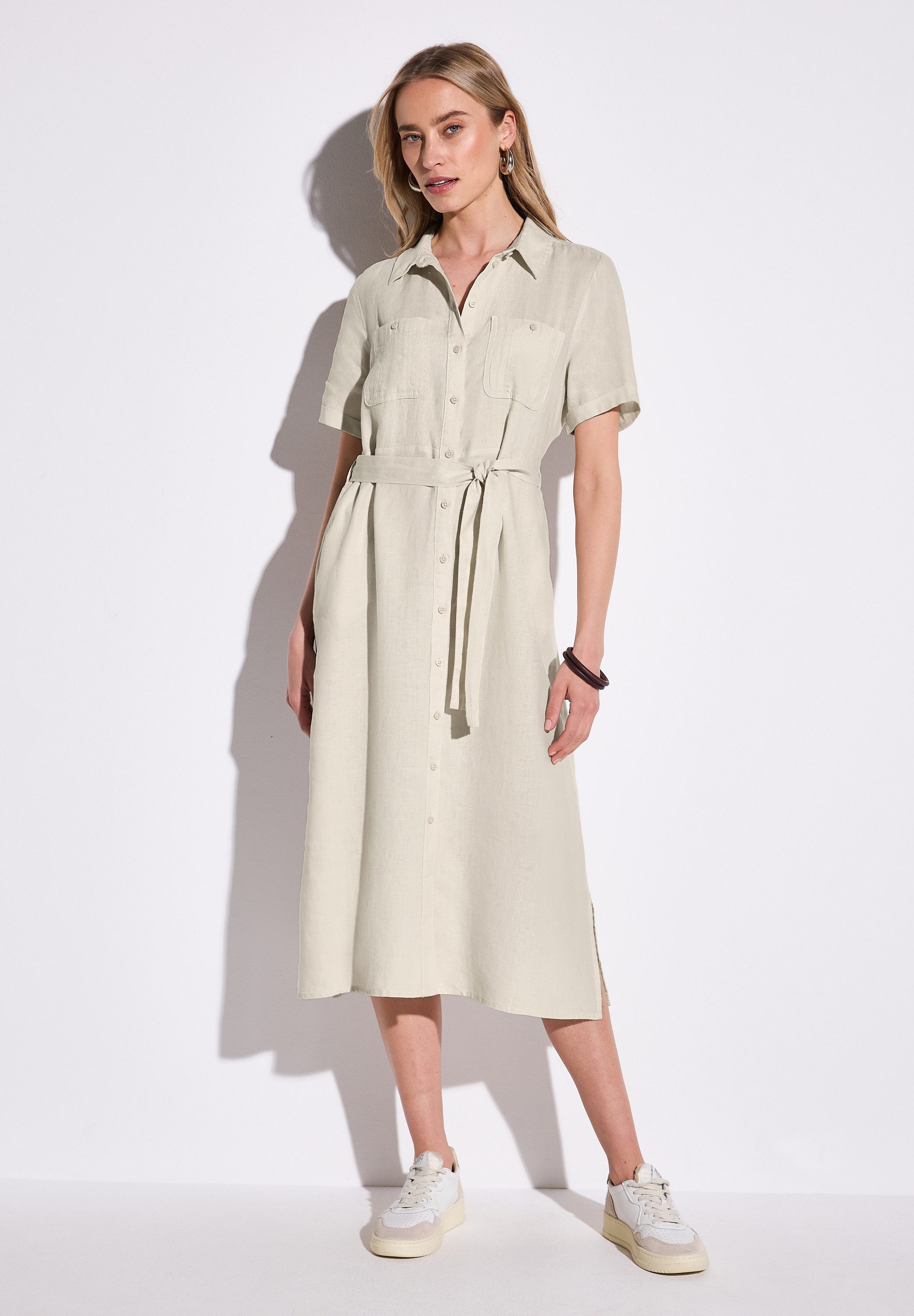 STREET ONE Midikleid mit Bindegürtel zum günstig online kaufen