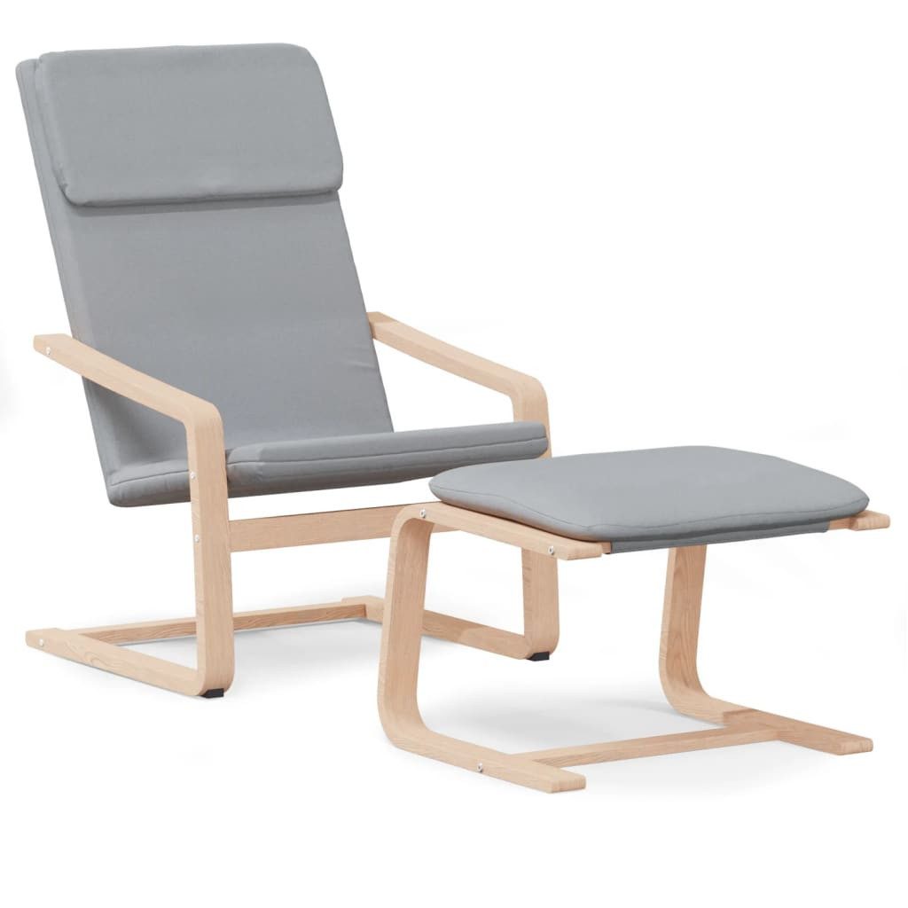 vidaXL Sessel Relaxsessel mit Hocker Hellgrau günstig online kaufen