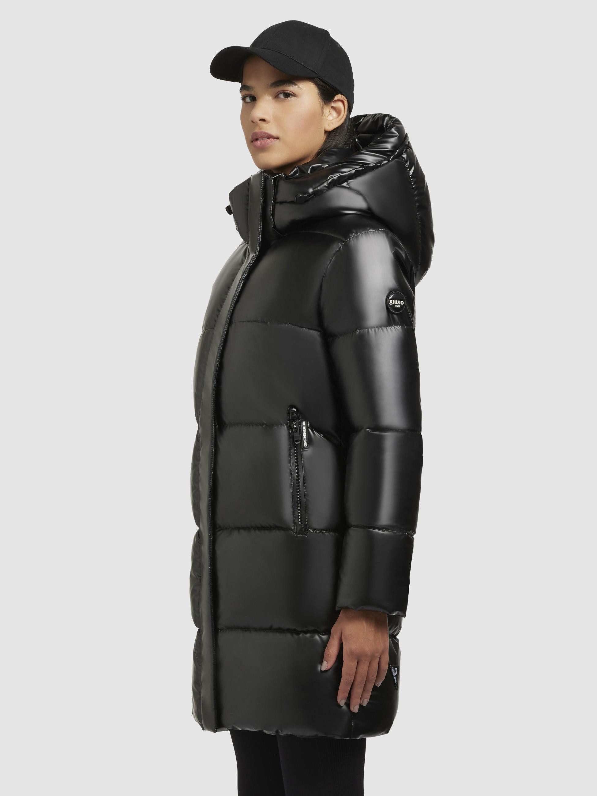 khujo Steppmantel Haya Shiny-YM Wasserdichter gesteppter Damen Winter Kurzmantel