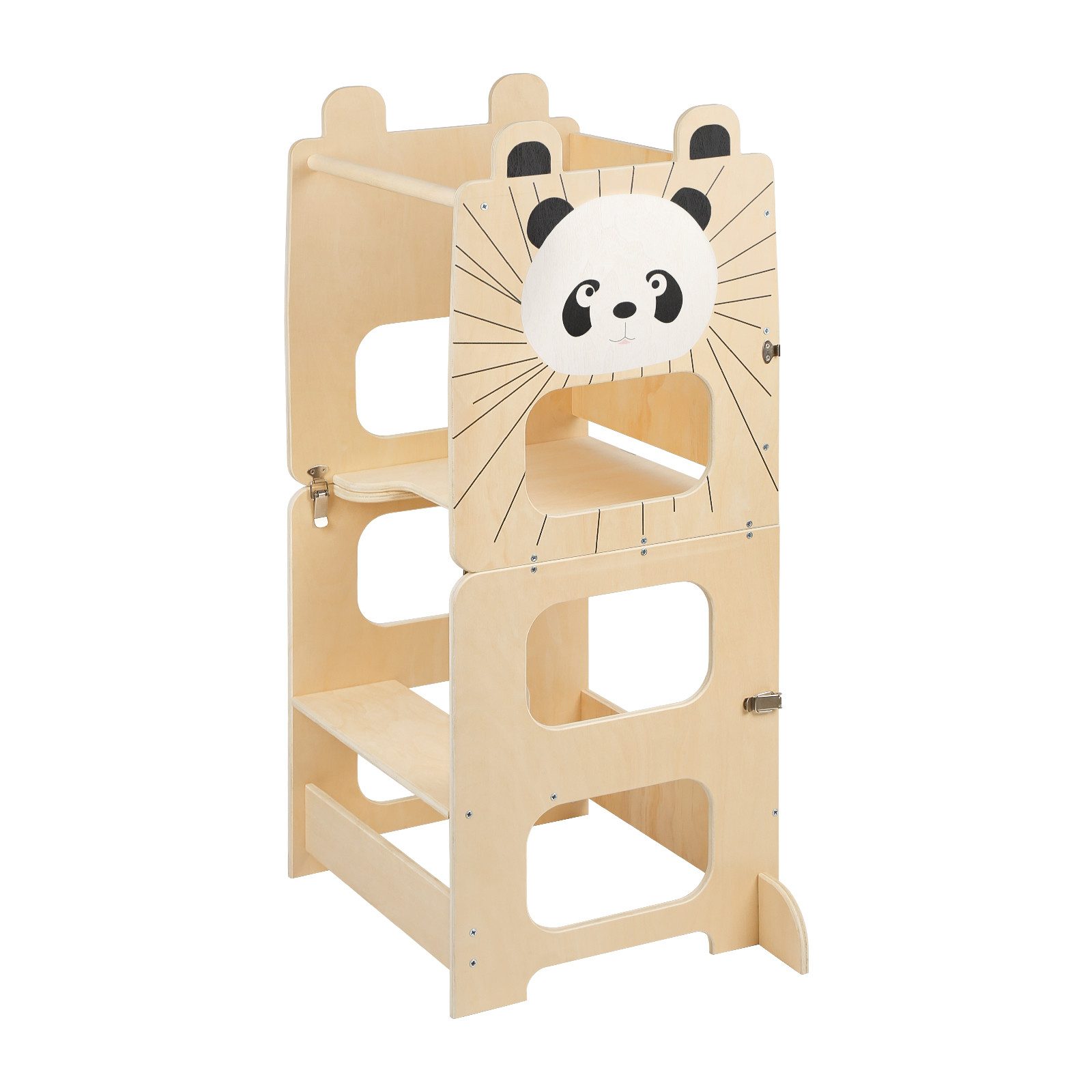 JEOBEST Stehhilfe Kleinkindturm, Lernturm, Stehturm, 3-in-1-Küchenhocker, (1 St, Holz, Klappbar) Helfer mit Kreidetafel
