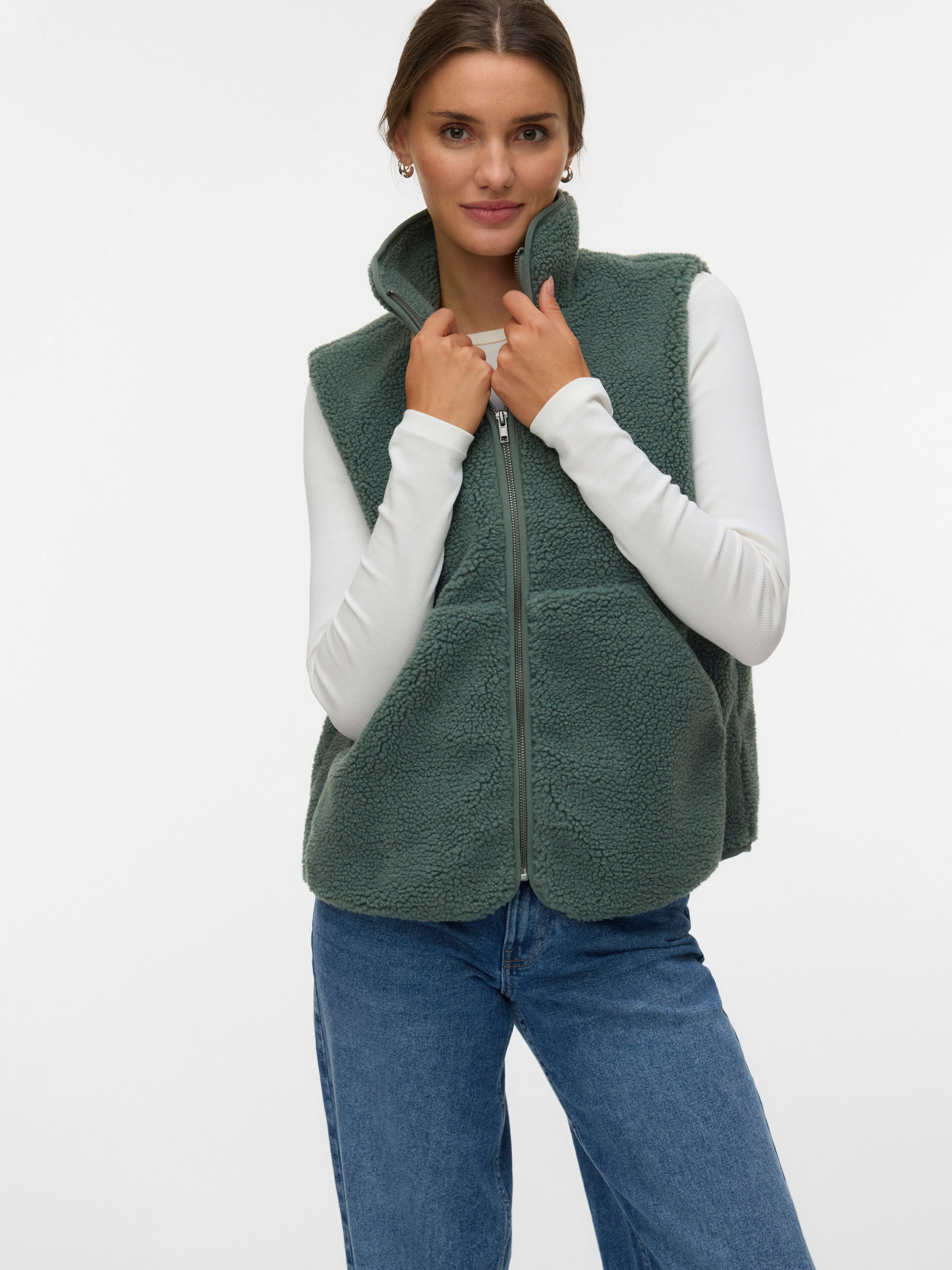 Vero Moda Plüschweste VMJOSEFINE SL TEDDY ZIP VEST EXP Kunstfaser günstig online kaufen