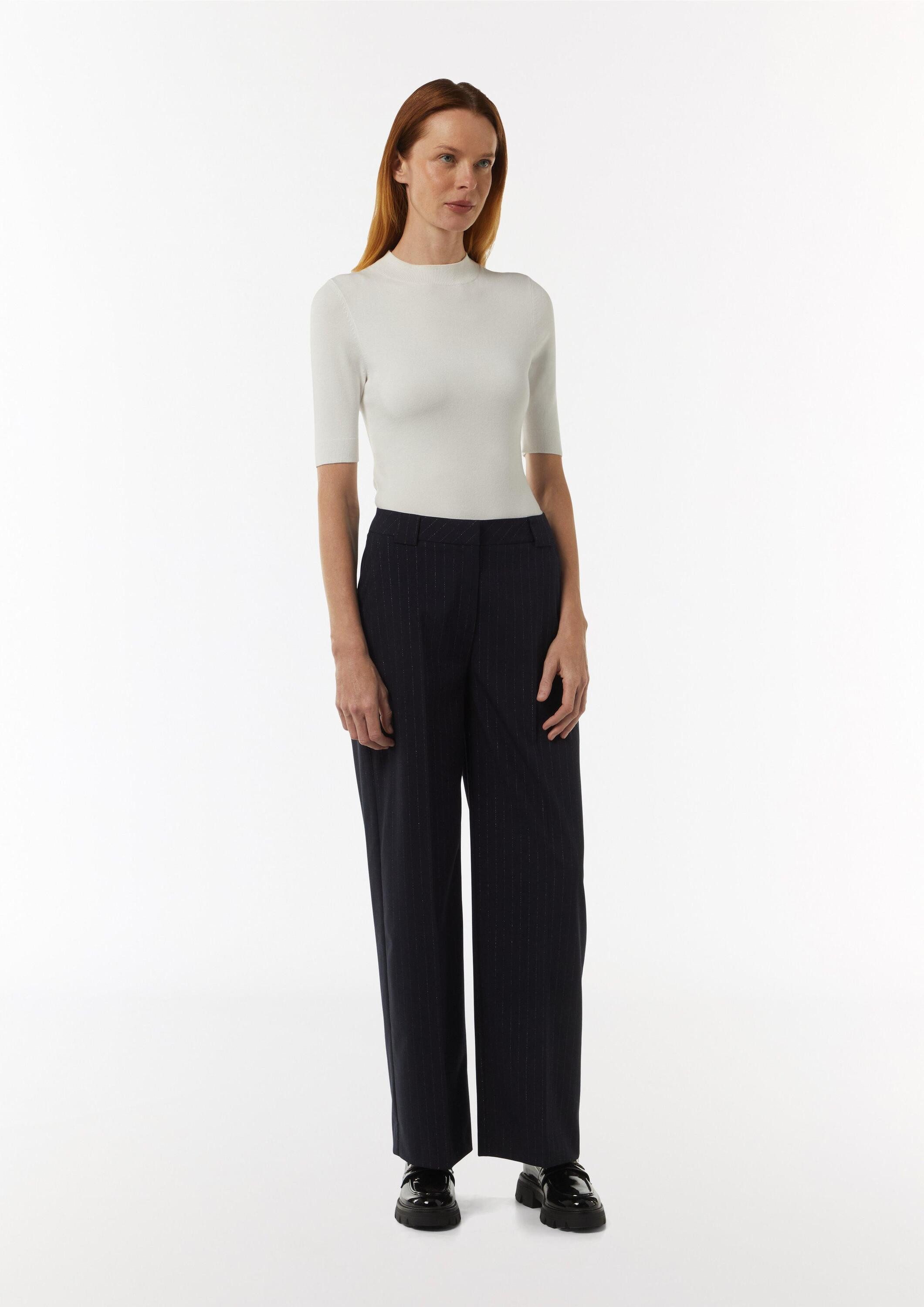 comma Chinos Hose Marlenehose mit dezentem Glitzergarn