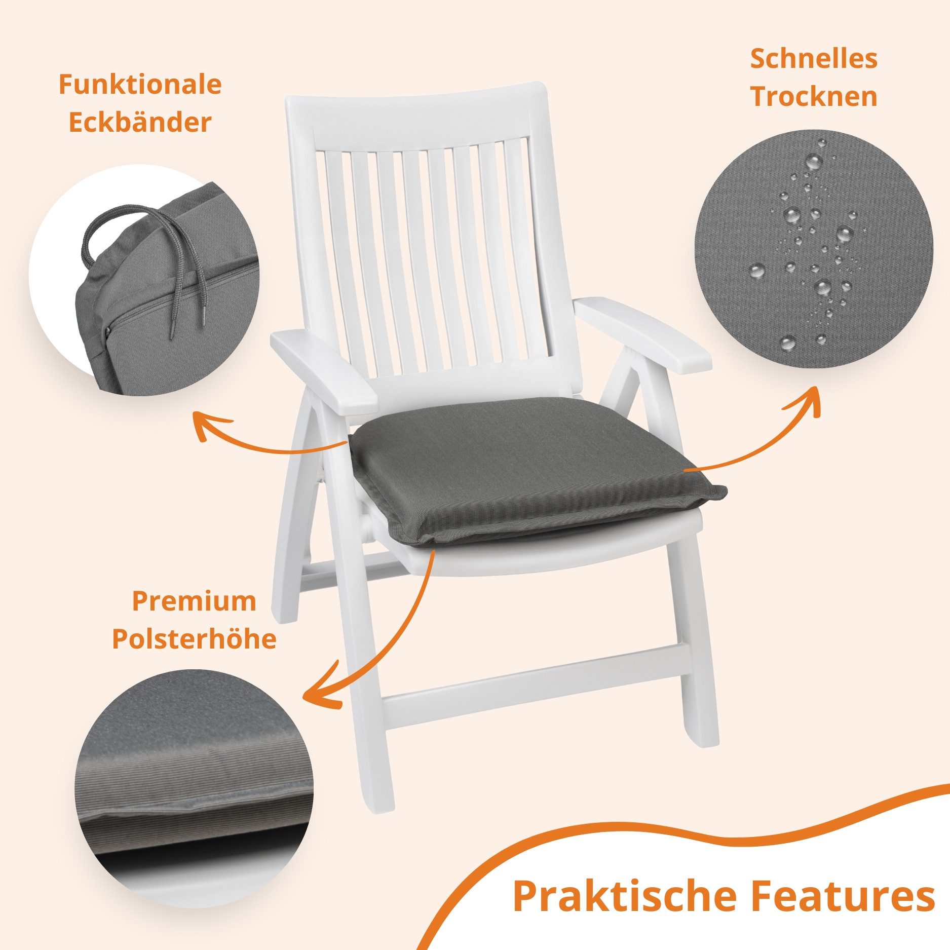sleepling Sitzauflage Polster Gartenstuhl, (4 Auflagen), Schaumkern, Eckbän günstig online kaufen