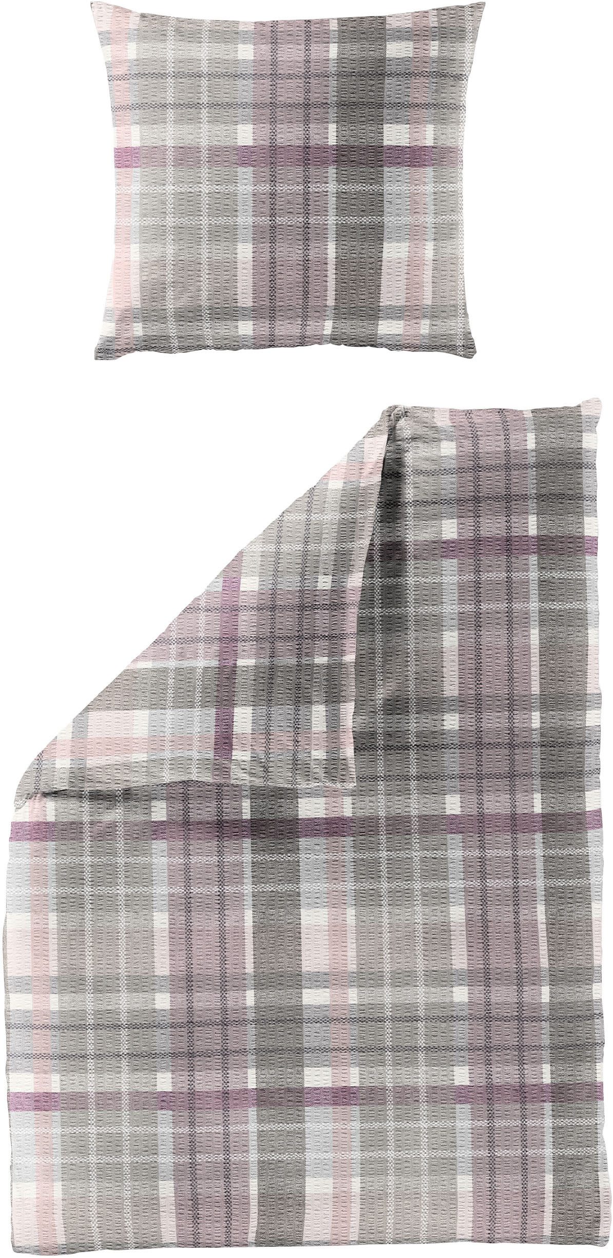 BIERBAUM Bettwäsche Bettwäsche 4149, Seersucker, 2 teilig, Seersucker, 100 % Baumwolle, pflegeleicht, bügelfrei, kühlend