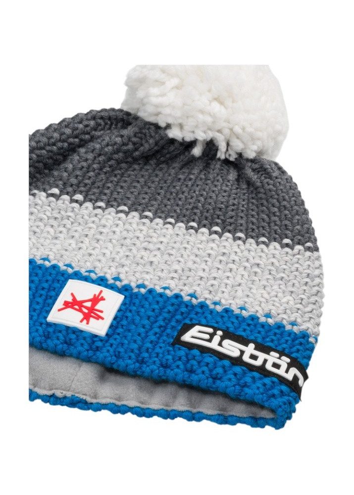 Eisbär Bommelmütze Wintermütze (Pompon) Star SA Kinder - blau/grau - 1 Stück