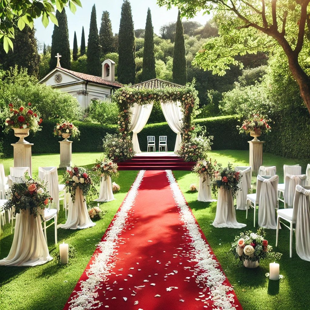 CHAKS Läufer Roter Teppich mit Samt Touch für Hochzeiten Geburtstage uvm.