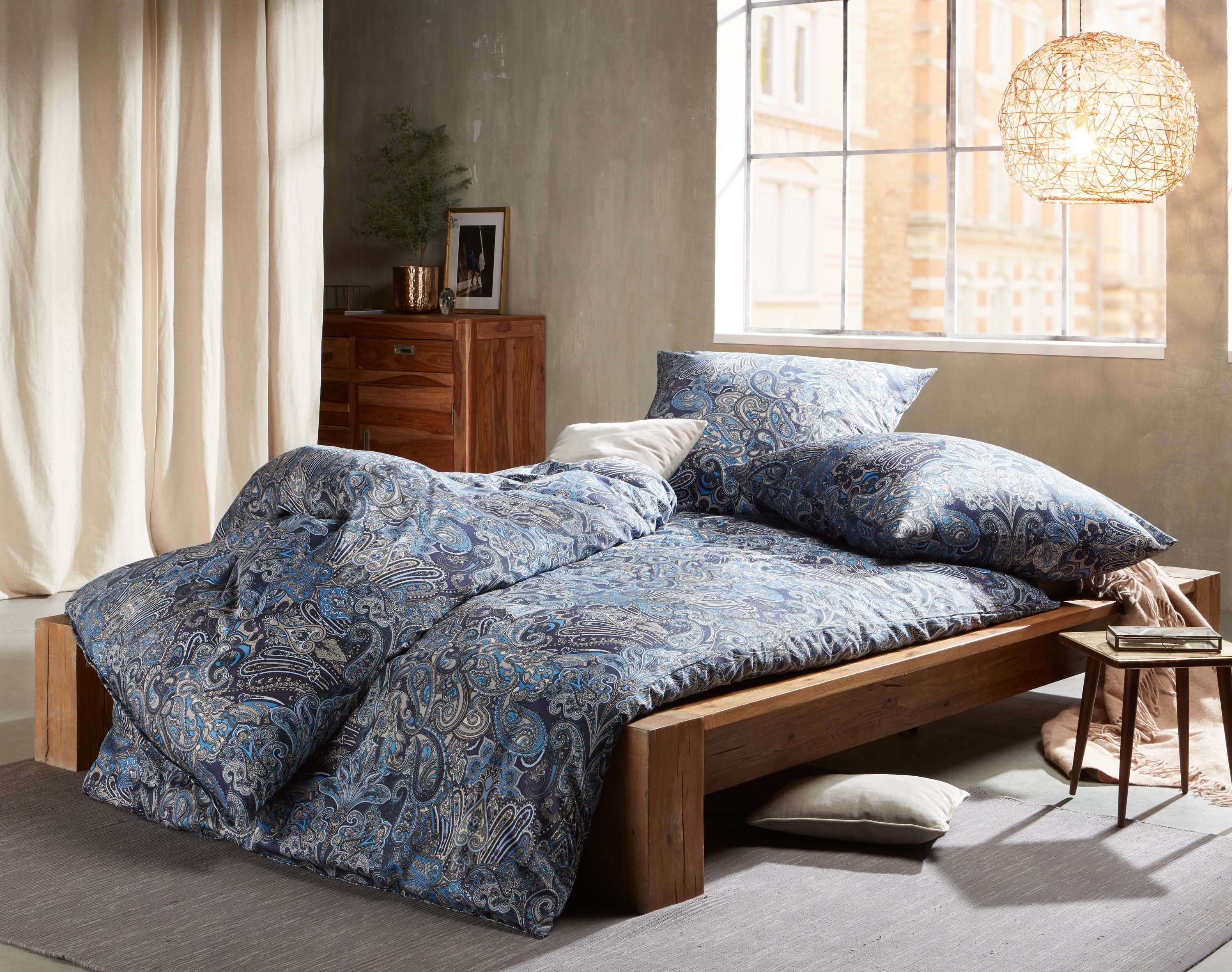 BETTWAESCHE-MIT-STIL Bettwäsche Mako Satin Paisley Bettwäsche orientalisch, Mako-Satin, 2 teilig