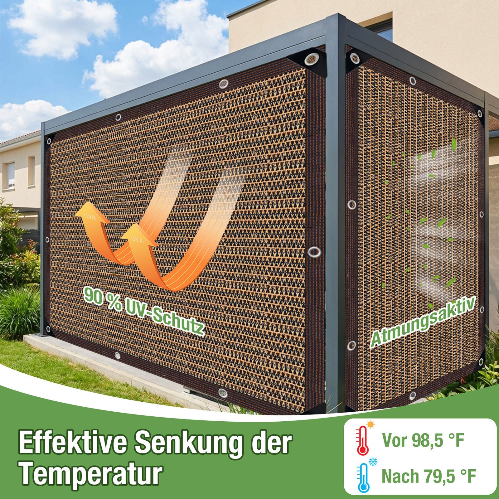 Rosnek Balkonsichtschutz balkon sichtschutz windschutz HDPE sonnenschutz 95% UV – Bild 5 von 5