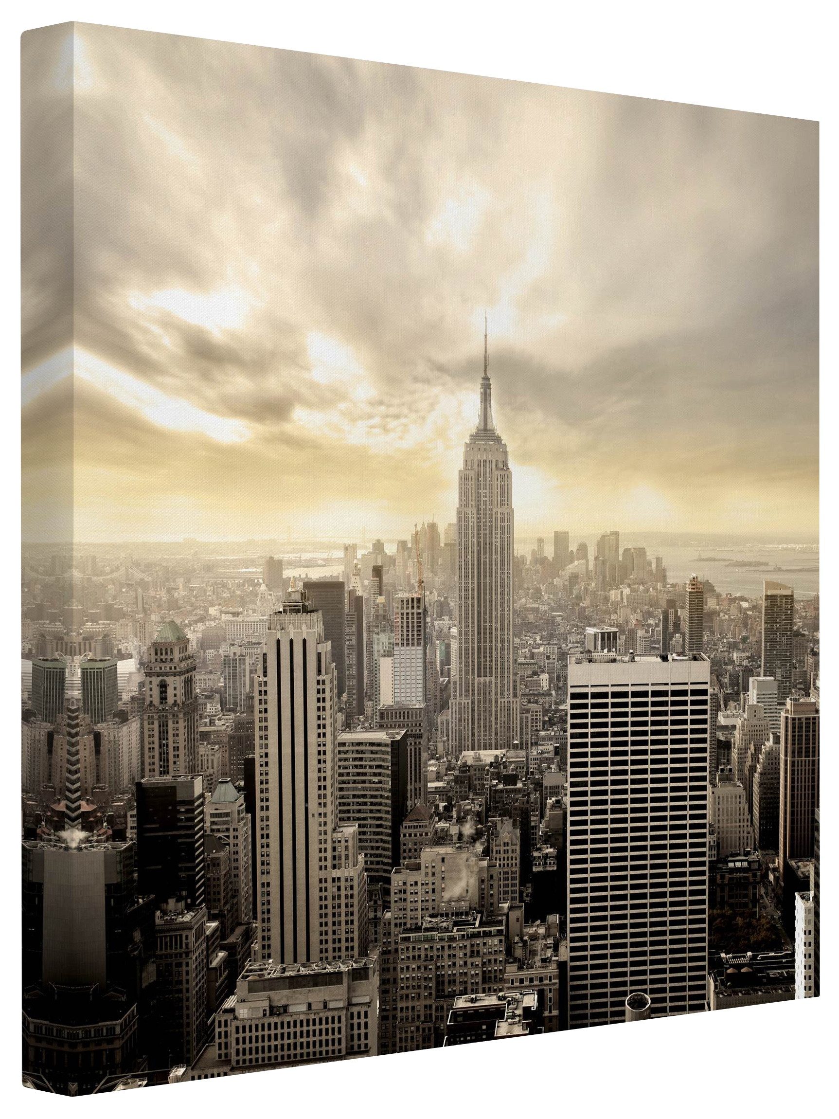 Leinwandbild New York Skyline Stadt Manhattan schwarz weiss Bild auf Leinwand XXL