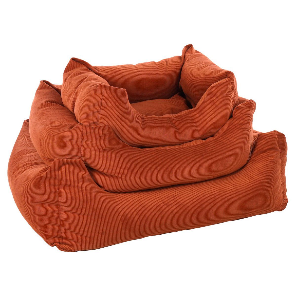 Flamingo Tierbett Hundebett Celeste rechteckig cognac