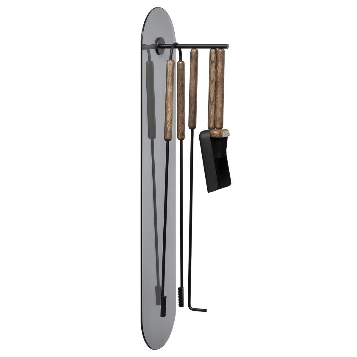 blomus Kamingarnitur Ashi, (Kaminbesteck-Set), Kaminbesteck wandhängend, Kaminset mit Magnethalterung