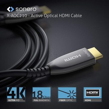 sonero sonero® 15m HDMI Kabel 2.0b, Glasfaser Hybrid, UHD 2160P, 4K60Hz, HDMI-Kabel