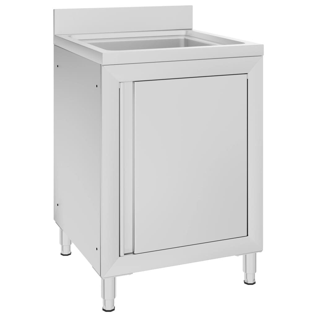 vidaXL Unterschrank 60 x 60 x 96 cm Becken Gastro-Spülenunterschrank 60x60x96 cm Edelstah