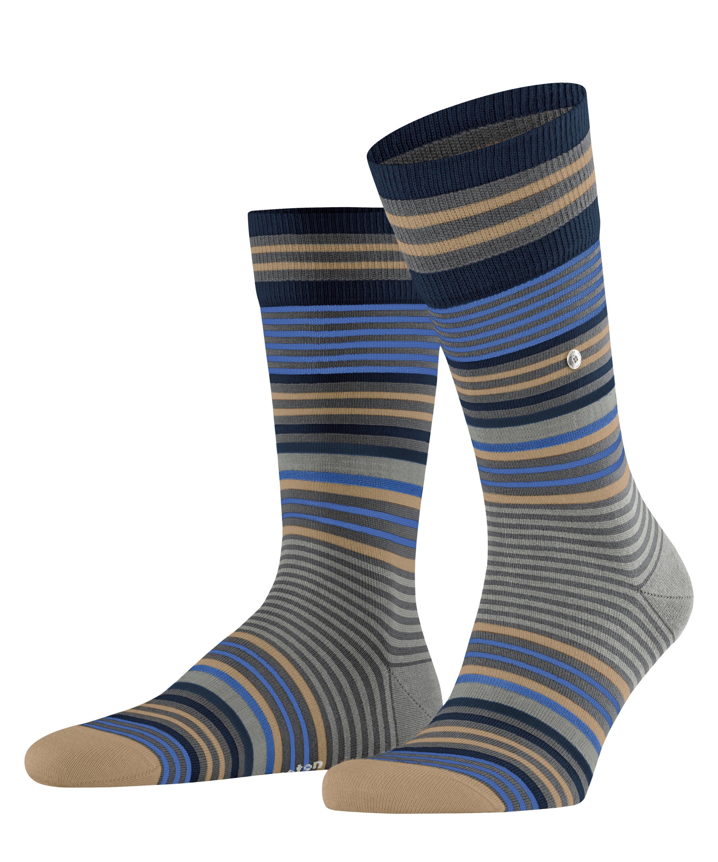 grey dark Stripe (3070) Socken (1-Paar) Burlington