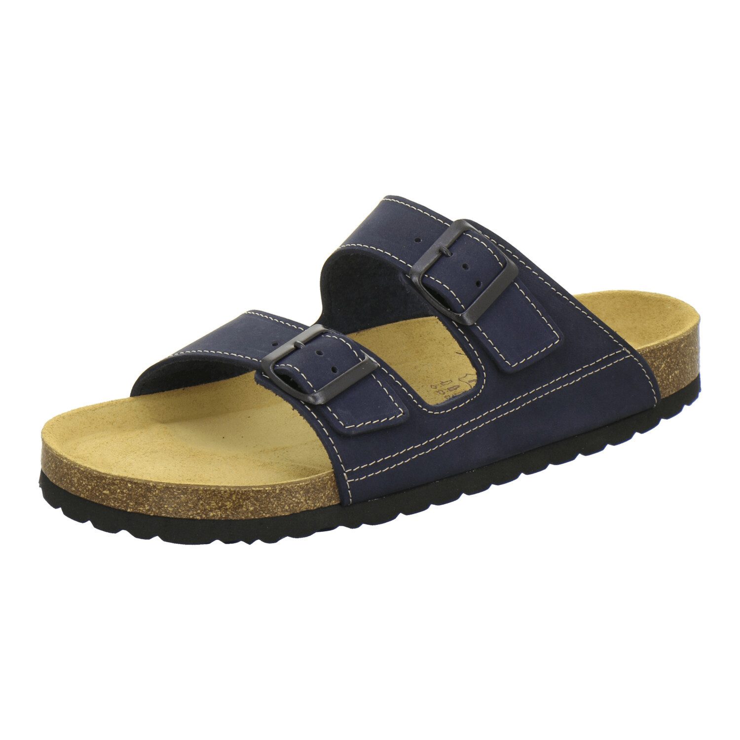AFS-Schuhe 311040 Zweischnaller Pantolette für Herren mit Fußbett, bequeme Sandalen aus Leder