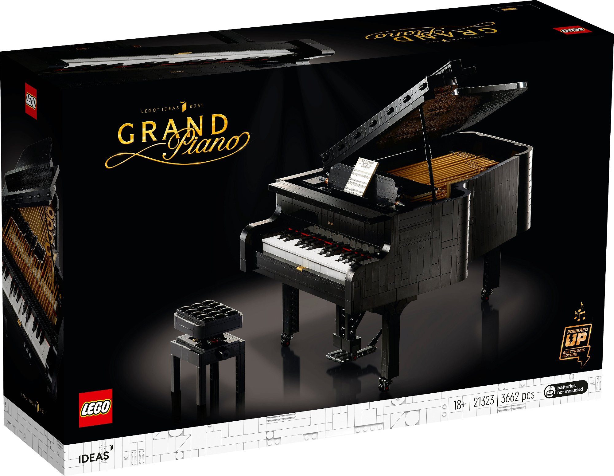 LEGO® Ideas Grand Pianio Konzertflügel Klavier Konstruktionsspielsteine, (3662 St), Realistisches Design, - Kreativer Bausatz für Musikliebhaber