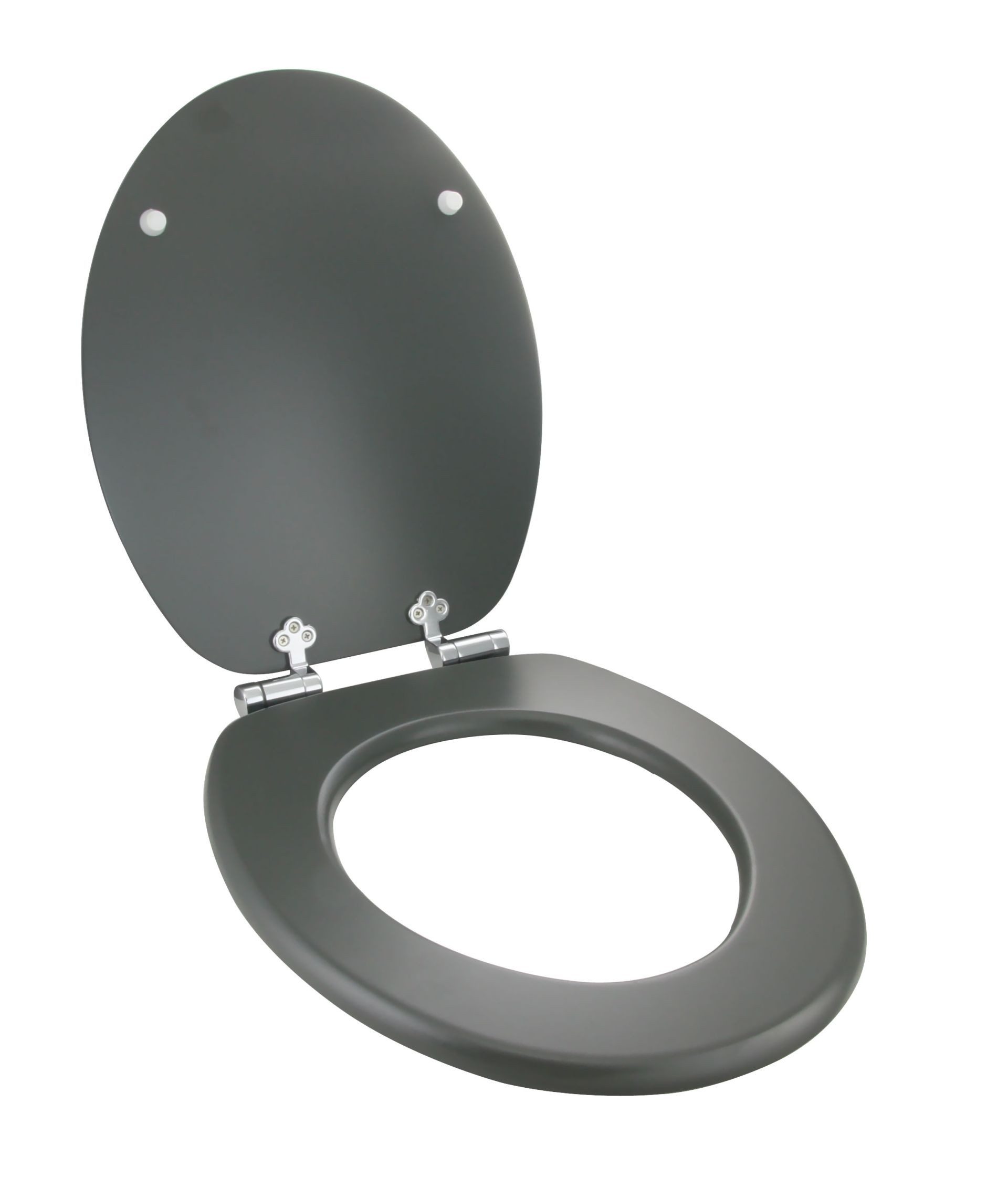 VEROSAN WC-Sitz Fine Anthrazit, mit Absenkautomatik MDF Holzkern, Toilettendeckel, WC-Brille