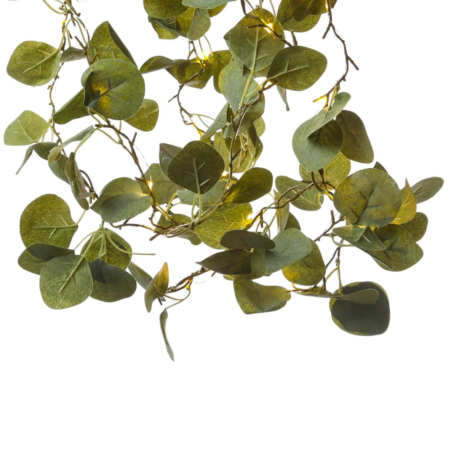 MARELIDA LED-Lichterkette Eukalyptus Batteriebetrieb Timer grüne Blätter Ti günstig online kaufen