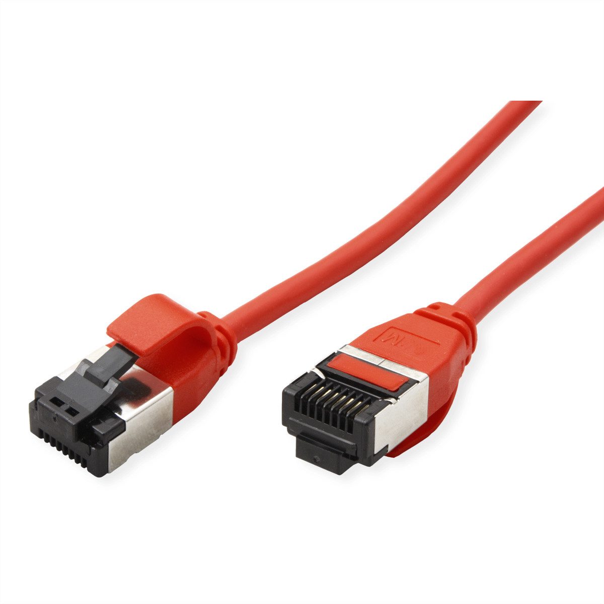 ROLINE U/FTP Patchkabel Cat.8 (Class I), slim LAN-Kabel, RJ-45 Männlich (Stecker), RJ-45 Männlich (Stecker) (15.0 cm), LSOH, Litzendraht