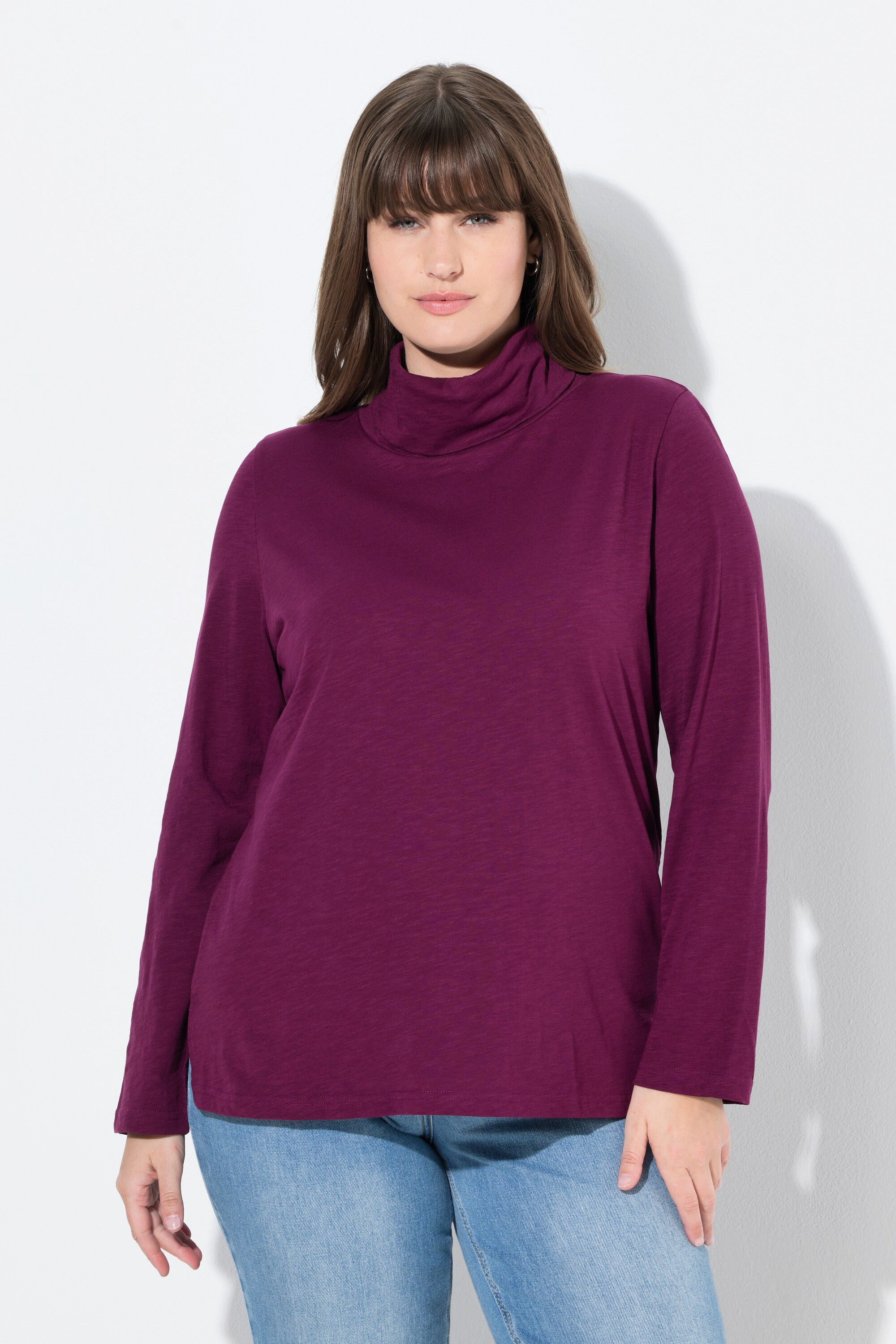 Ulla Popken T-Shirt Shirt Rollkragen Slim günstig online kaufen
