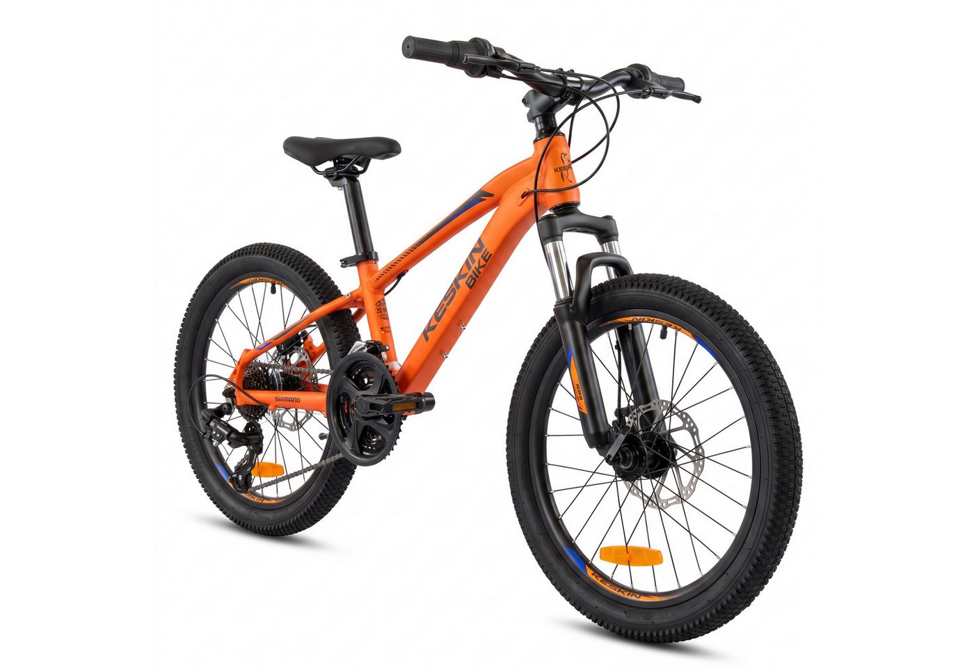 Keskin eBike Kinderfahrrad Keskin MTB1 – 20 Zoll Mountainbike – leichter Aluminium-Rahmen, 21 Gang Shimano RD-TY300D/RV100 Schaltwerk, Kettenschaltung, (Aluminiumrahmen, mechanischen Scheibenbremsen), mit 20"x 2,35" Luftreifen ideal für Gelände und Alltag