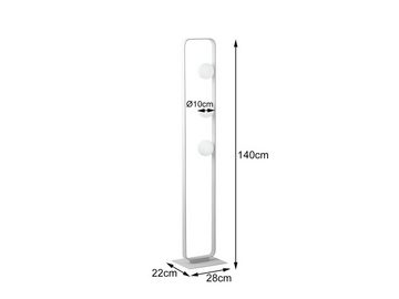 meineWunschleuchte LED Stehlampe, Dimmfunktion, LED wechselbar, Warmweiß, ausgefallene moderne Designer Lampe dimmbar 3x Glas-kugel Lampenschirm