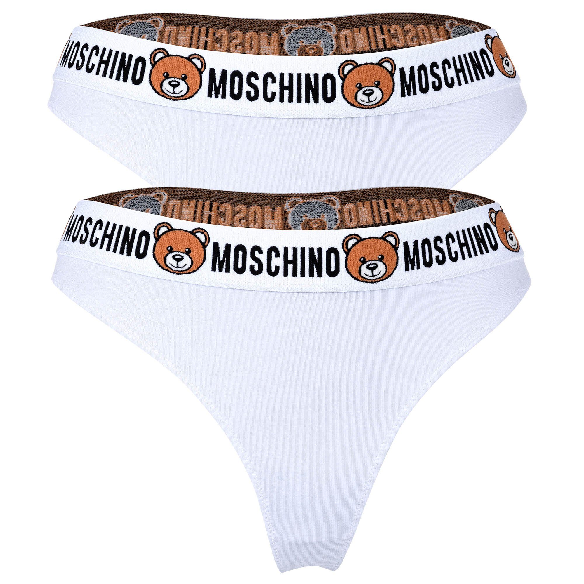 Moschino String Damen String 2er Pack - Underbear, Unterhose Weiß
