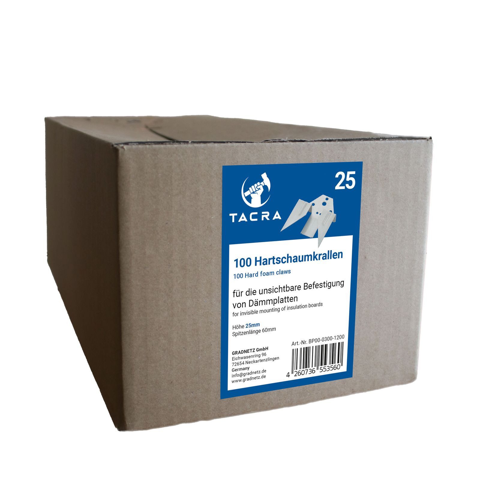 TACRA Profilholzkralle HSK25 (Packung, 100 St), verzinktes Stahlblech