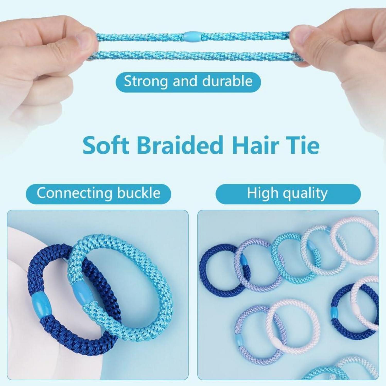 AUAUY Haargummi 15er Set Geflochtene Elastische Haargummis Damen Mädchen Handgelenk